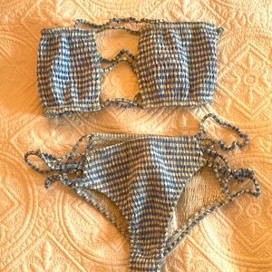 Indah bikini -blue and white check,